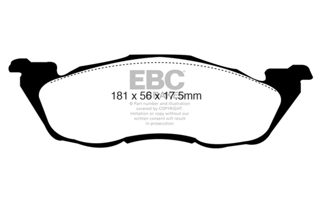 EBC Brakes DP41276R - Yellowstuff Street and Track Disc Brake Pad Set, 2-Wheel Set