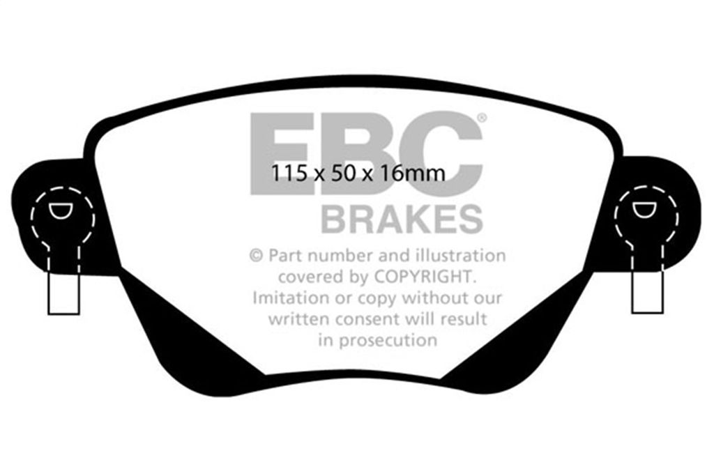 EBC Brakes DP41350R - Yellowstuff Street and Track Disc Brake Pad Set, 2-Wheel Set