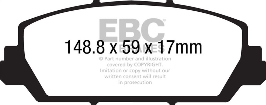 EBC Brakes DP41896R - Yellowstuff Street and Track Disc Brake Pad Set, 2-Wheel Set