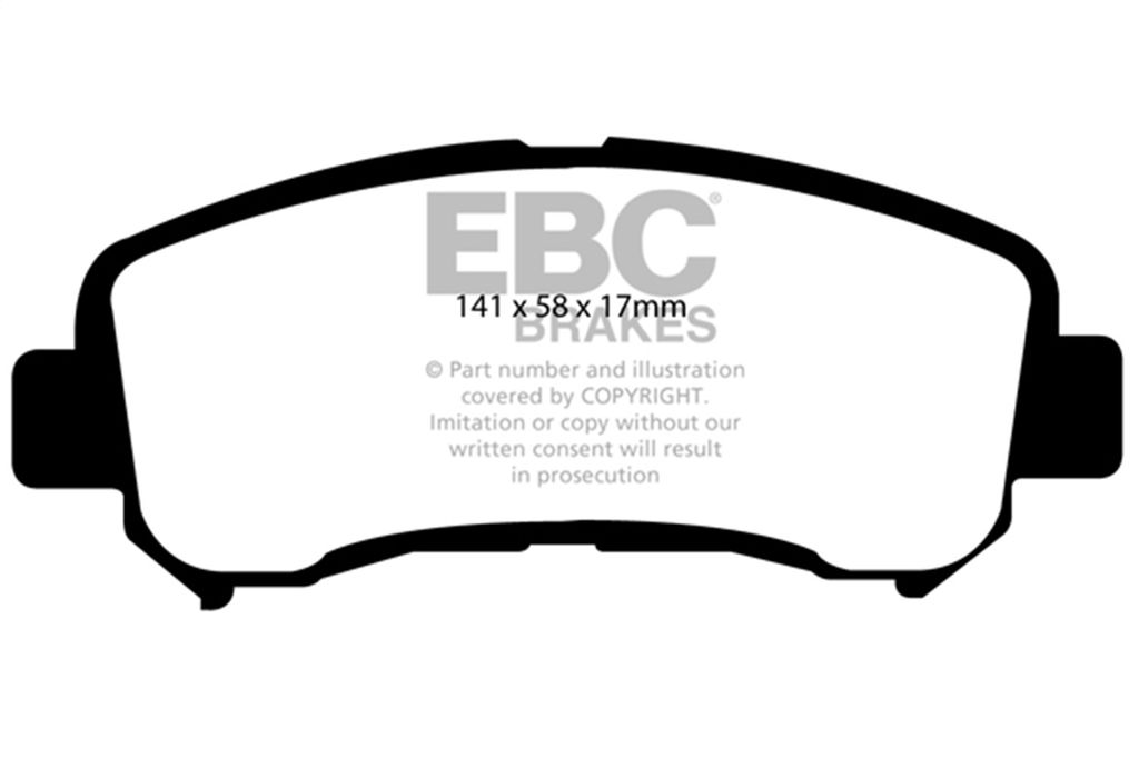 EBC Brakes DP41954R - Yellowstuff Street and Track Disc Brake Pad Set, 2-Wheel Set