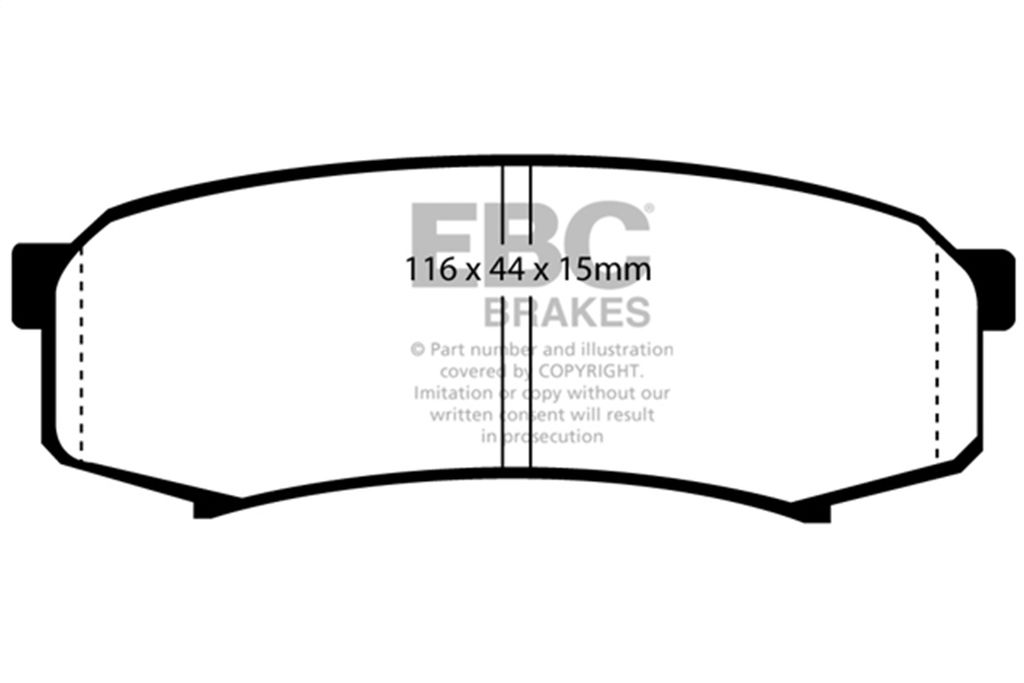 EBC Brakes DP4993R - Yellowstuff Street and Track Disc Brake Pad Set, 2-Wheel Set