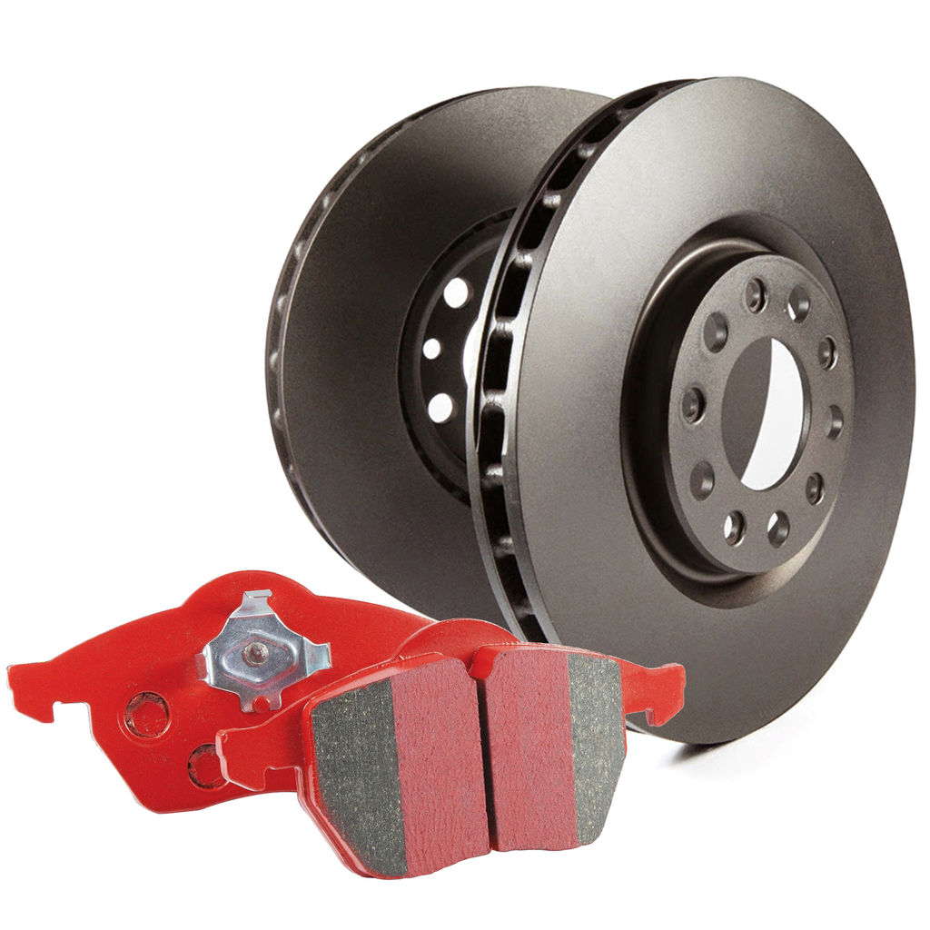 S12 Redstuff Disc Brake Pad Set and RK Vented Disc Brake Rotors Kit, 2-Wheel Set