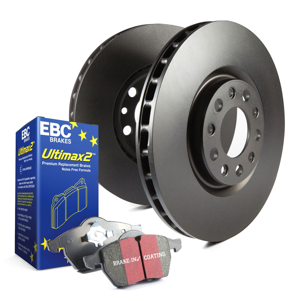 EBC Brakes S1KF1026 - S1 Ultimax Disc Brake Pad Set and RK Smooth Disc Brake Rotors Kit, 2-Wheel Set
