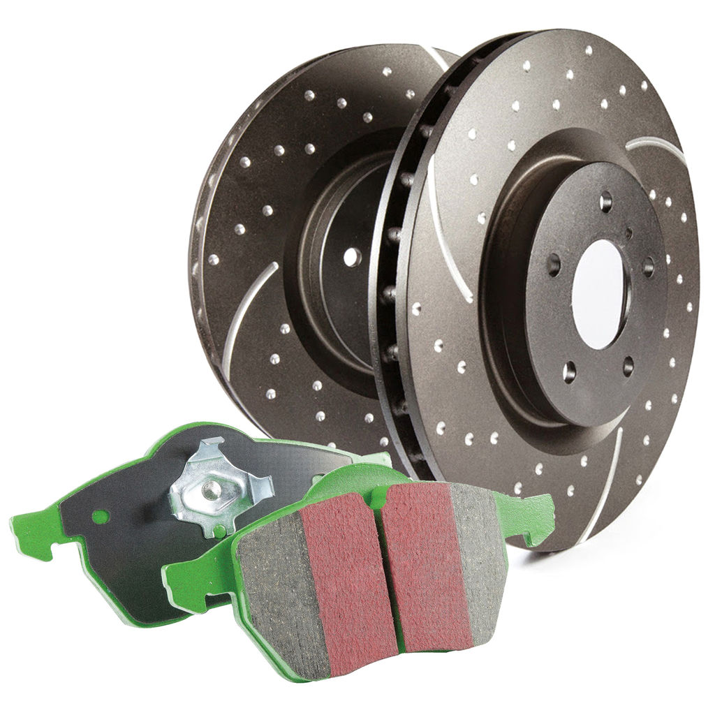 EBC Brakes S3KR1208 - S3 Greenstuff 6000 Brake Pads and GD Slotted and Dimpled Brake Rotors, 2-Wheel Set