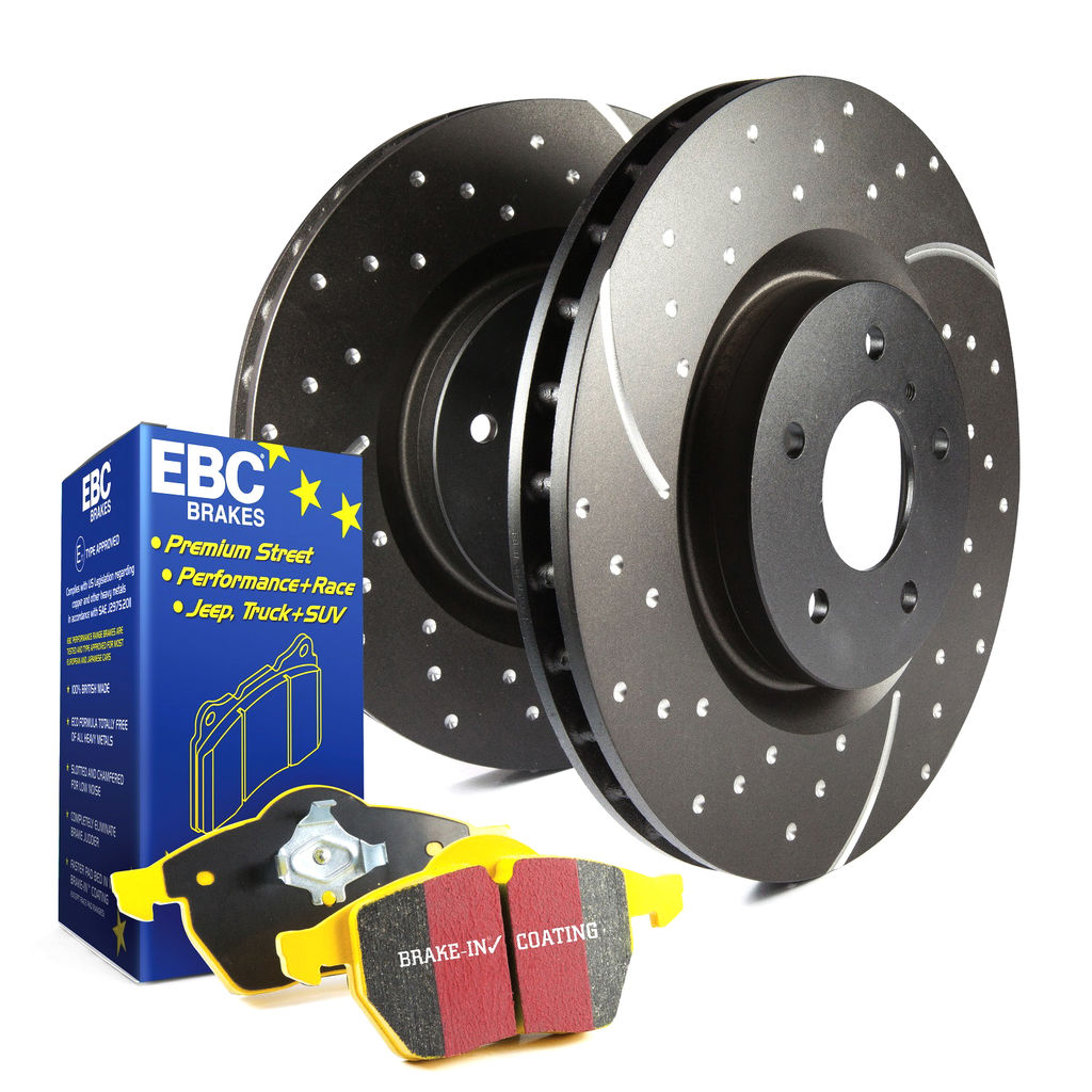 EBC Brakes S5KR1579 - S5 Yellowstuff Brake Pad Set and GD Slotted and Dimpled Brake Rotors, 2-Wheel Set