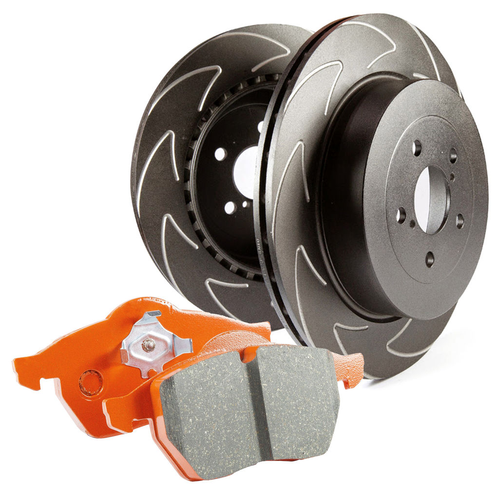S7 Orangestuff Brake Pads and BSD V Slot High Carbon Brake Rotors, 2-Wheel Set