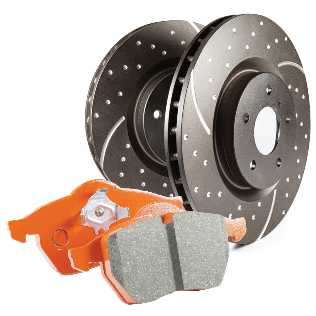 S8 Kits Orangestuff Disc Brake Pad Set and GD Vented Disc Brake Rotors