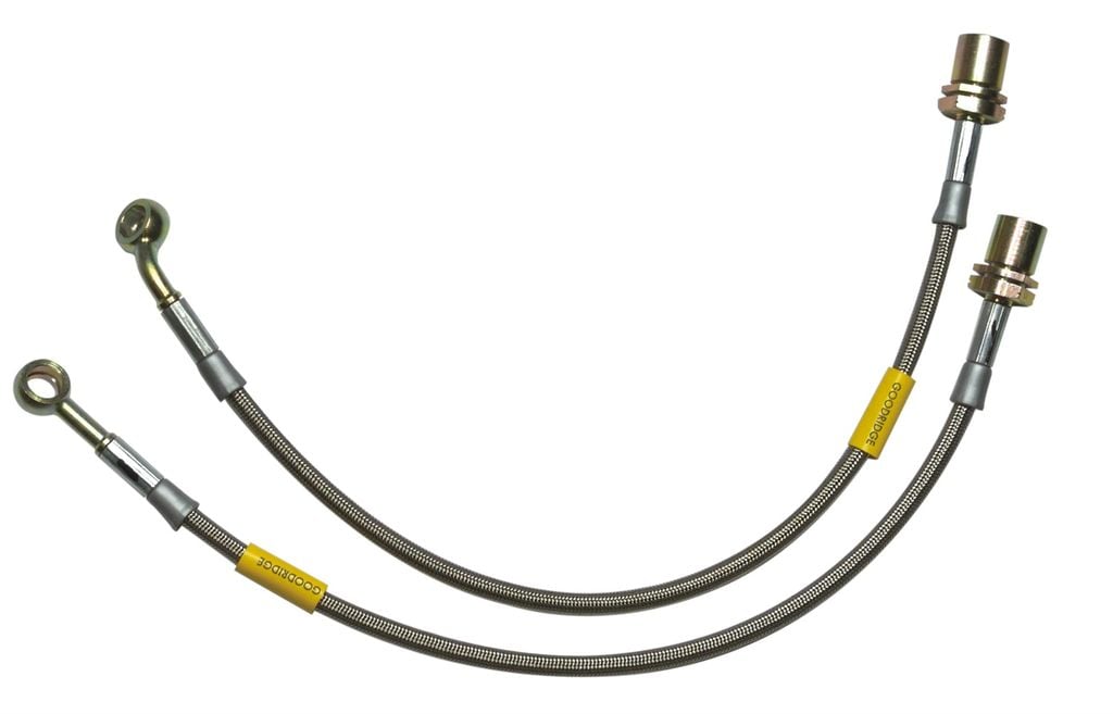Goodridge 2-13101 - G-Stop Extended Braided Steel Brake Line Kit, with 6 Lines, 2 in. Extended