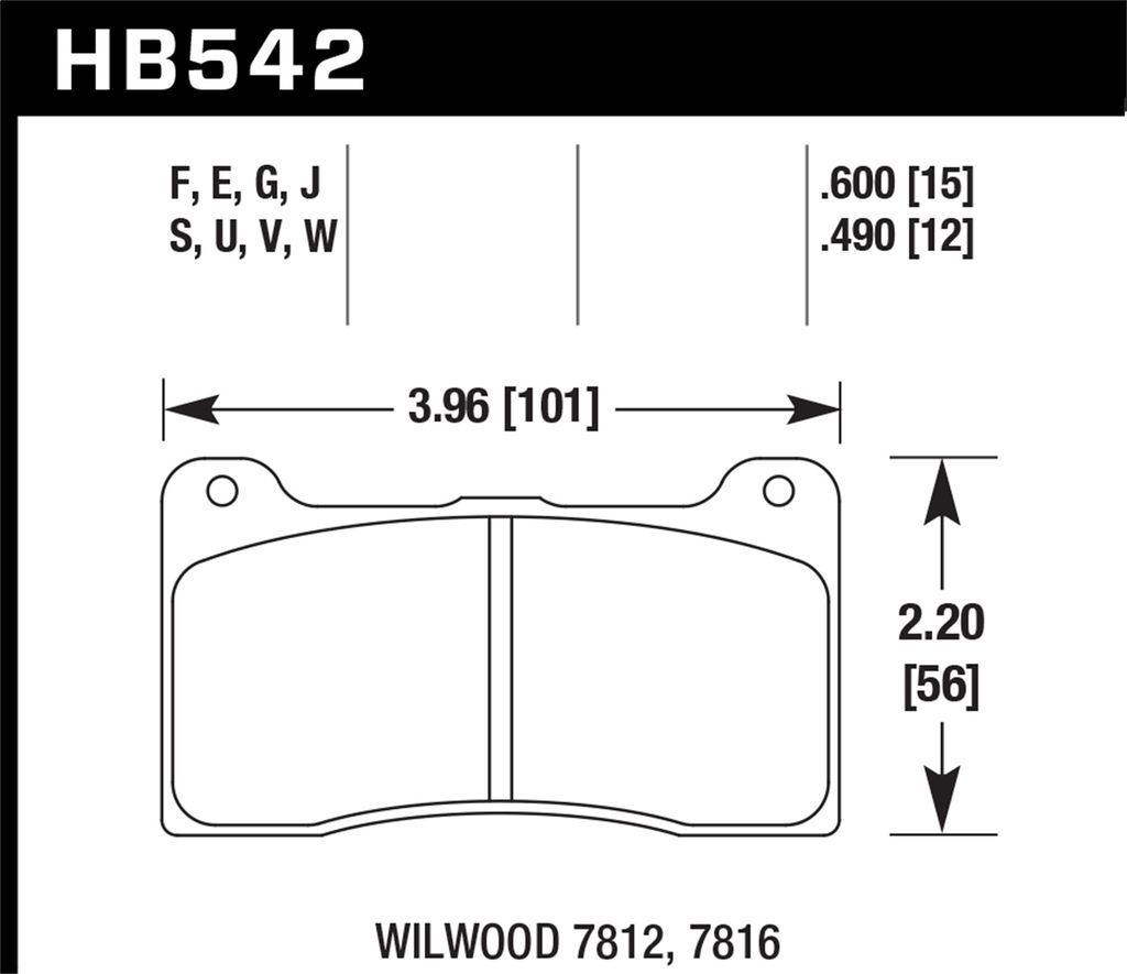 Hawk Performance HB542J.600 - DR-97 Brake Pads, 2 Wheel Set, Race Use Only