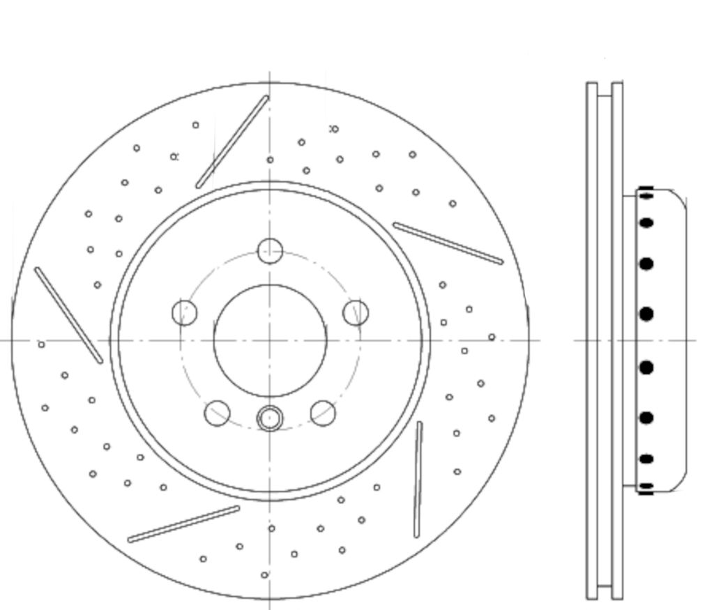 Pagid 355120781 - Disc Brake Rotor, Drilled dimples, Diameter: 345.0 mm, Thickness 24.0 mm