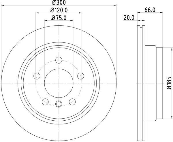 Pagid 355123152 - Disc Brake Rotor, Internally Vented, Diameter: 300 mm, Thickness 20.0 mm