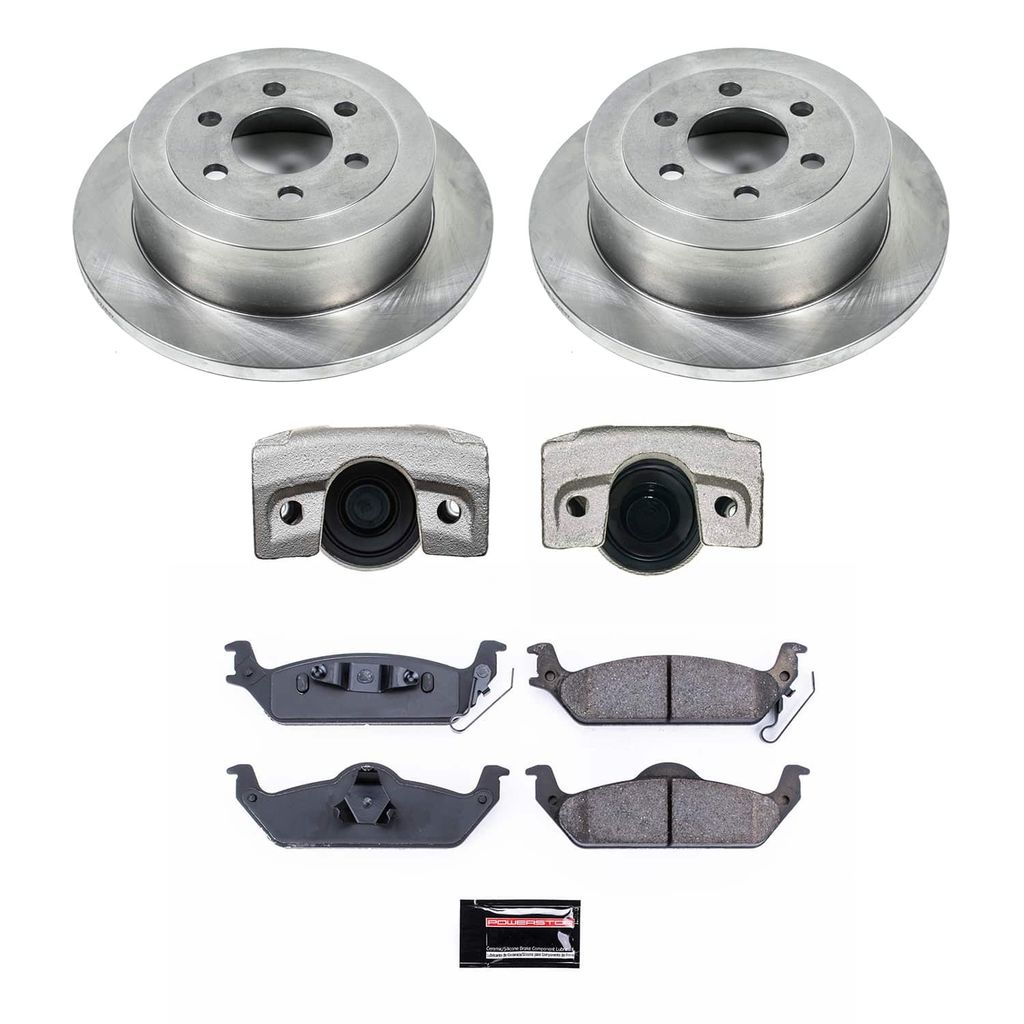 PowerStop KCOE2192 - OE Stock Replacement Low-Dust Ceramic Brake Pad, Rotor and Caliper Kit