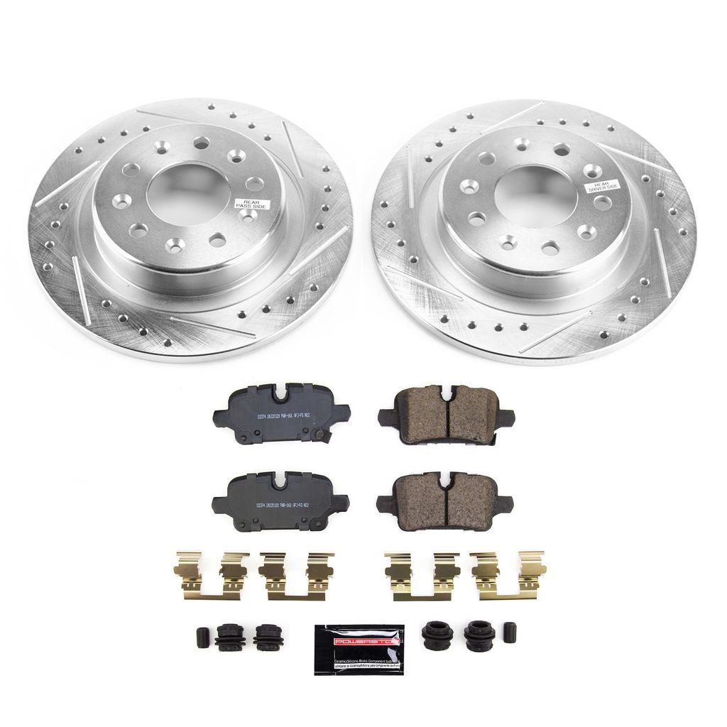 PowerStop K8676 - Z23 Daily Driver Carbon-Fiber Ceramic Brake Pad and Drilled & Slotted Rotor Kit