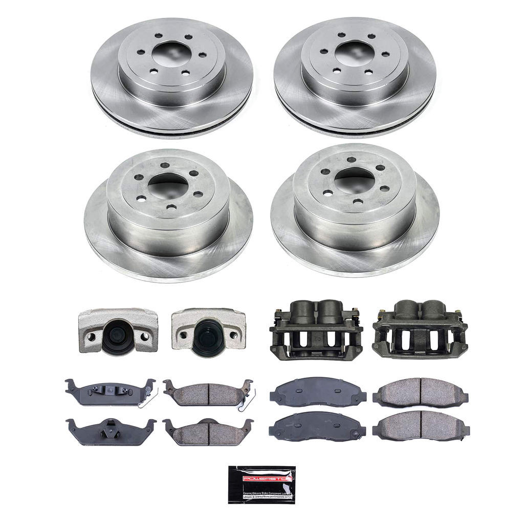 PowerStop KCOE2188 - OE Stock Replacement Low-Dust Ceramic Brake Pad, Rotor and Caliper Kit