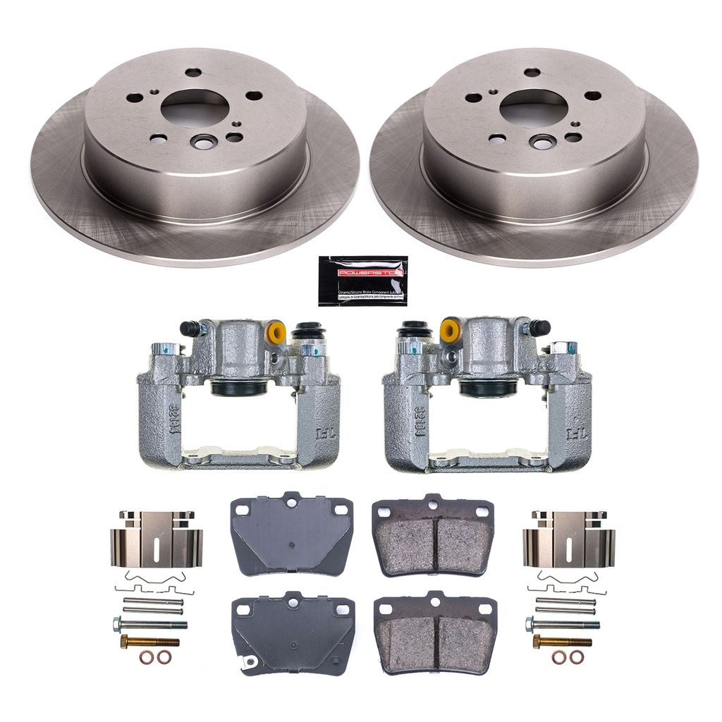 PowerStop KCOE3028 - OE Stock Replacement Brake Pad, Rotor and Caliper Kit