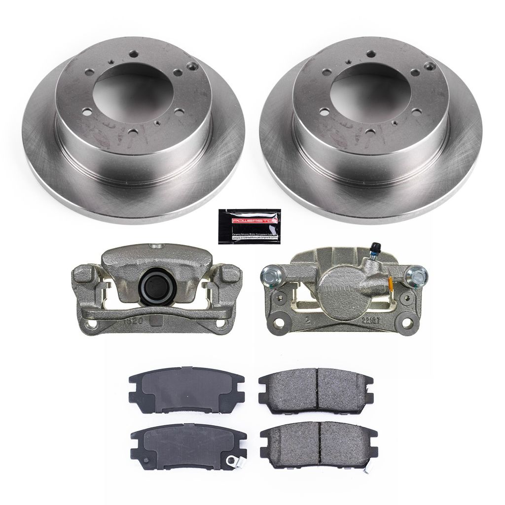 PowerStop KCOE5022 - OE Stock Replacement Low-Dust Ceramic Brake Pad, Rotor and Caliper Kit