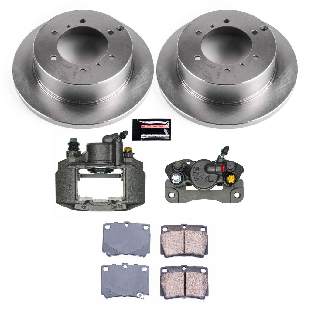 PowerStop KCOE5160 - OE Stock Replacement Low-Dust Ceramic Brake Pad, Rotor and Caliper Kit