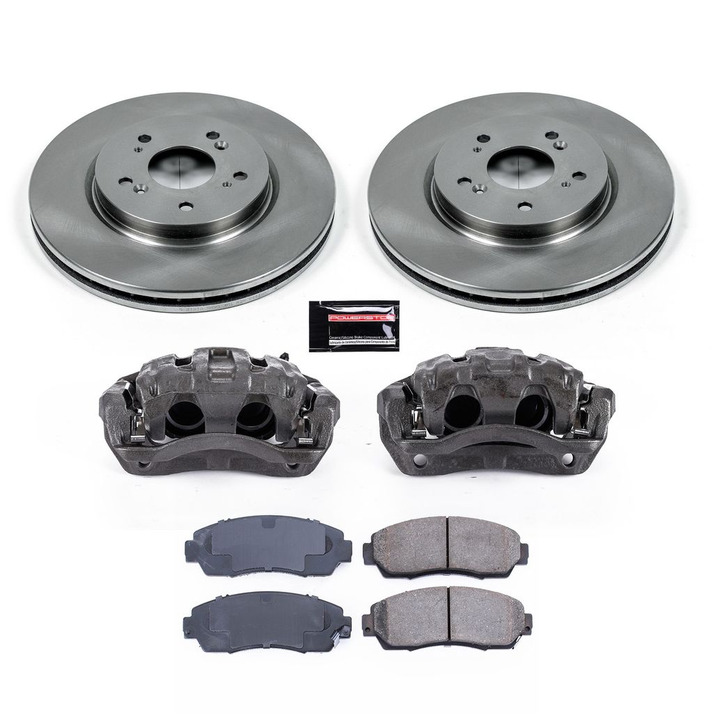 PowerStop KCOE5432 - OE Stock Replacement Brake Pad, Rotor and Caliper Kit