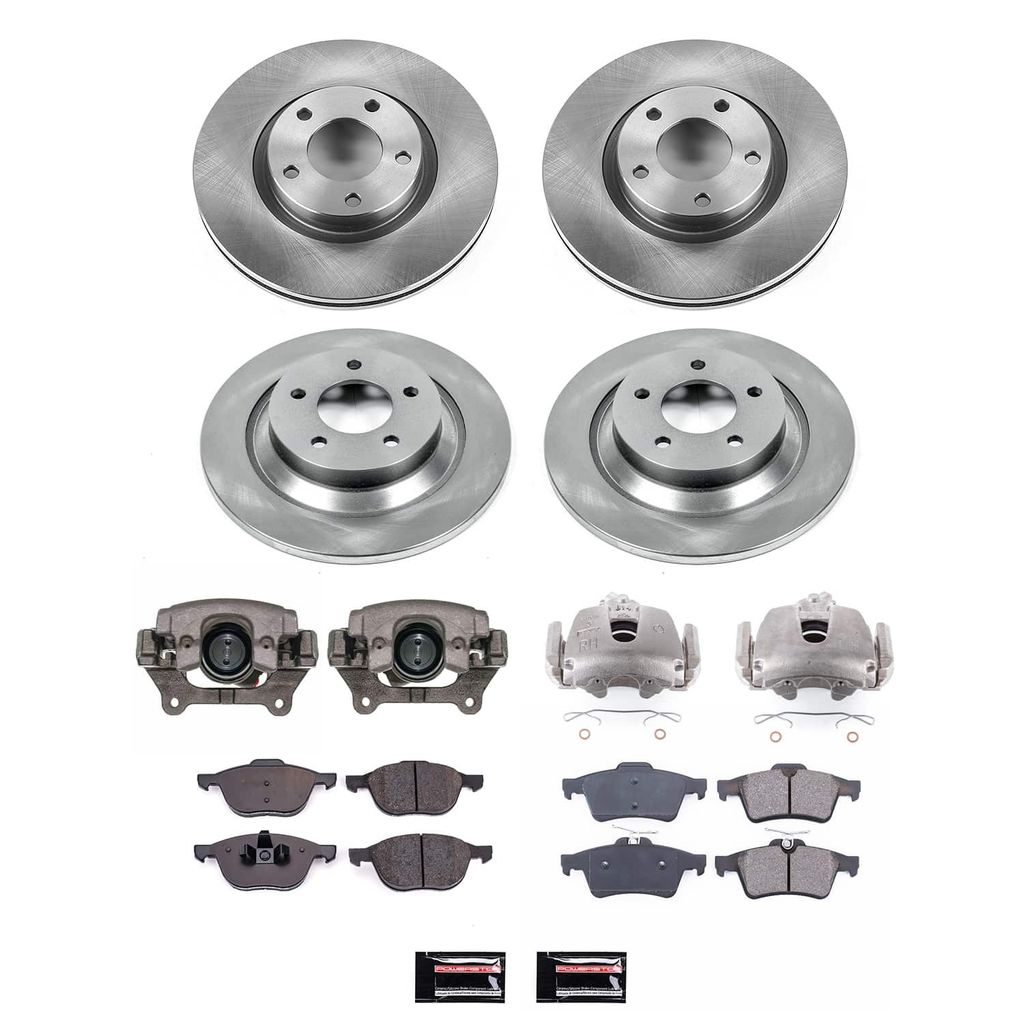PowerStop KCOE5804 - OE Stock Replacement Low-Dust Ceramic Brake Pad, Rotor and Caliper Kit