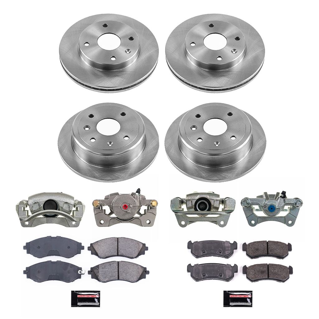 PowerStop KCOE5895 - OE Stock Replacement Low-Dust Ceramic Brake Pad, Rotor and Caliper Kit