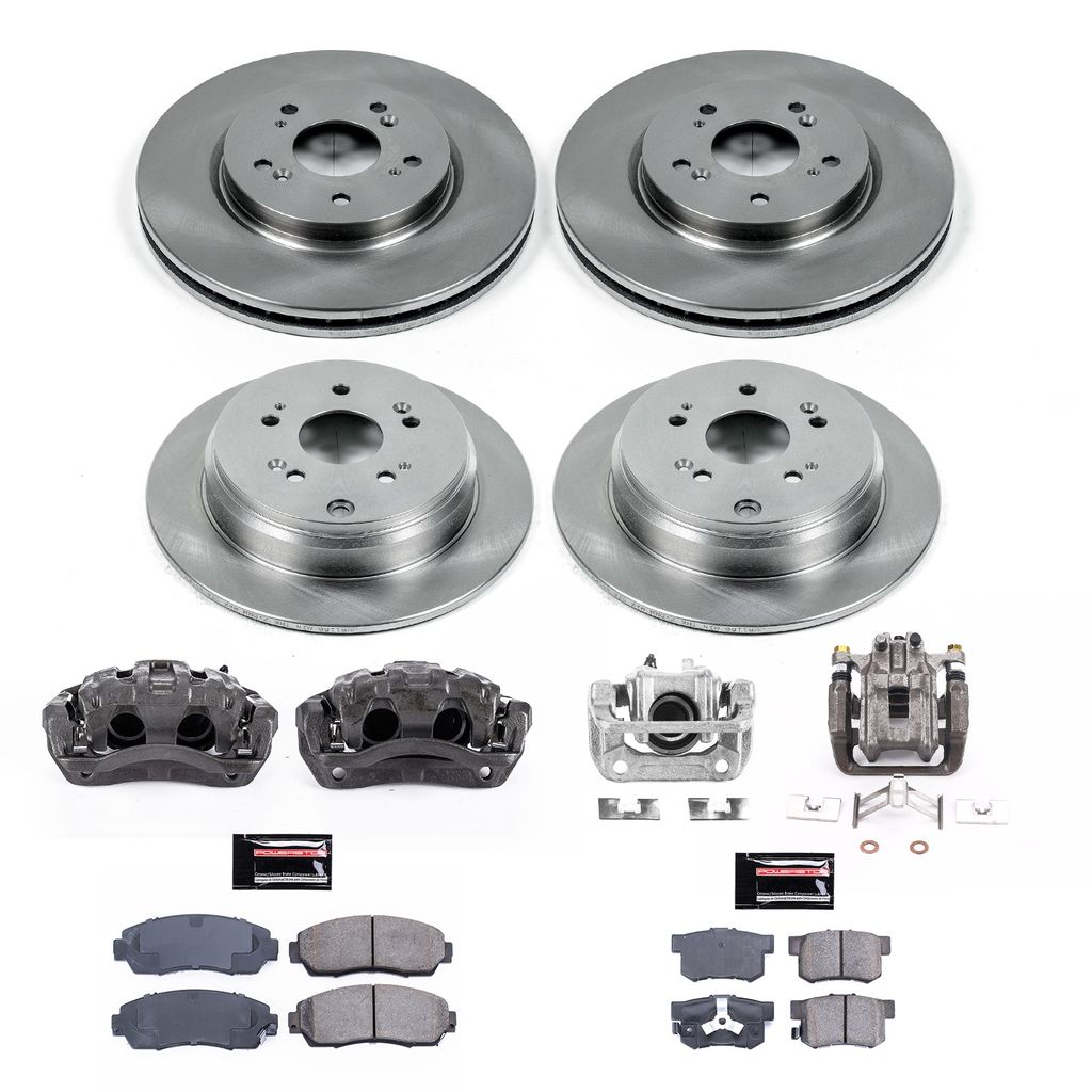 PowerStop KCOE6305 - OE Stock Replacement Brake Pad, Rotor and Caliper Kit
