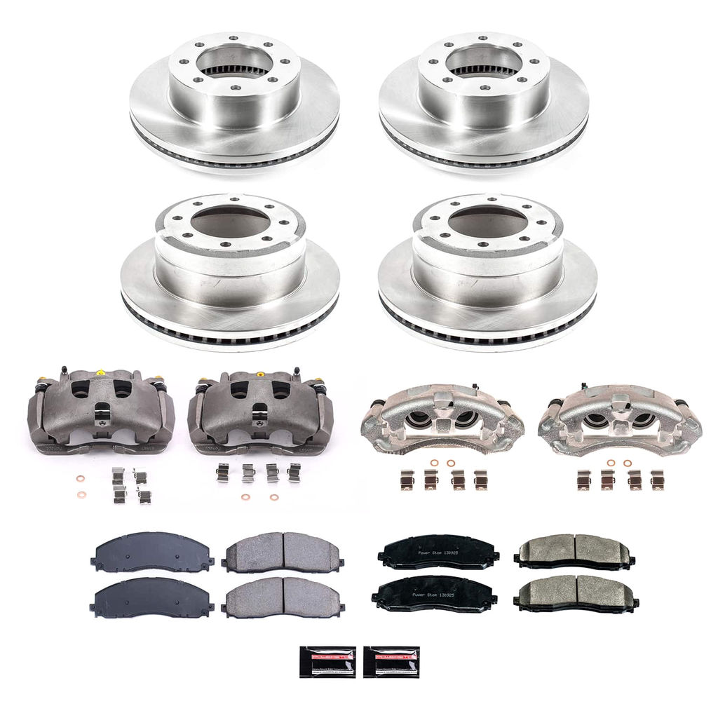 PowerStop KCOE6405 - OE Stock Replacement Low-Dust Ceramic Brake Pad, Rotor and Caliper Kit