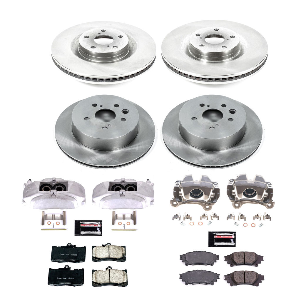 PowerStop KCOE6947 - OE Stock Replacement Brake Pad, Rotor and Caliper Kit