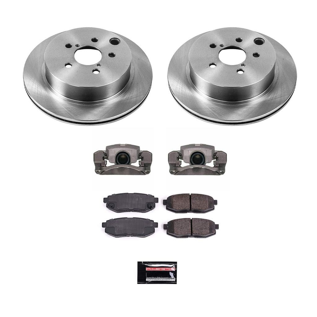 PowerStop KCOE6978A - OE Stock Replacement Low-Dust Ceramic Brake Pad, Rotor and Caliper Kit