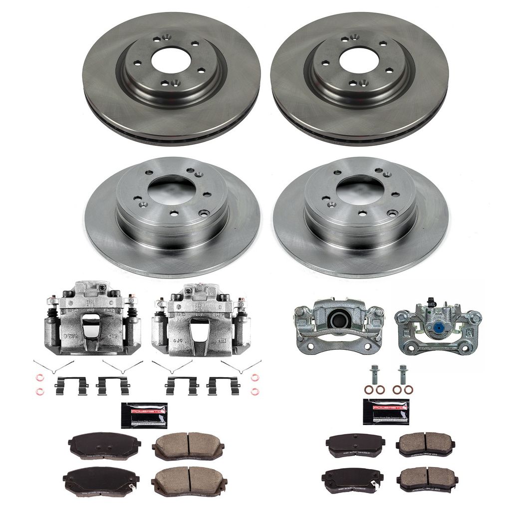 PowerStop KCOE7522 - OE Stock Replacement Low-Dust Ceramic Brake Pad, Rotor and Caliper Kit