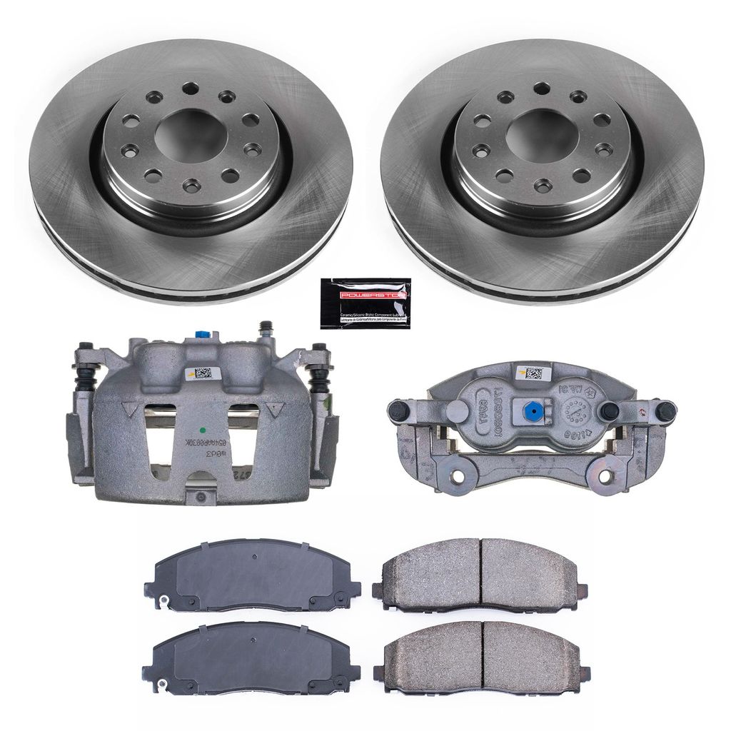 PowerStop KCOE7940A - OE Stock Replacement Low-Dust Ceramic Brake Pad, Rotor and Caliper Kit