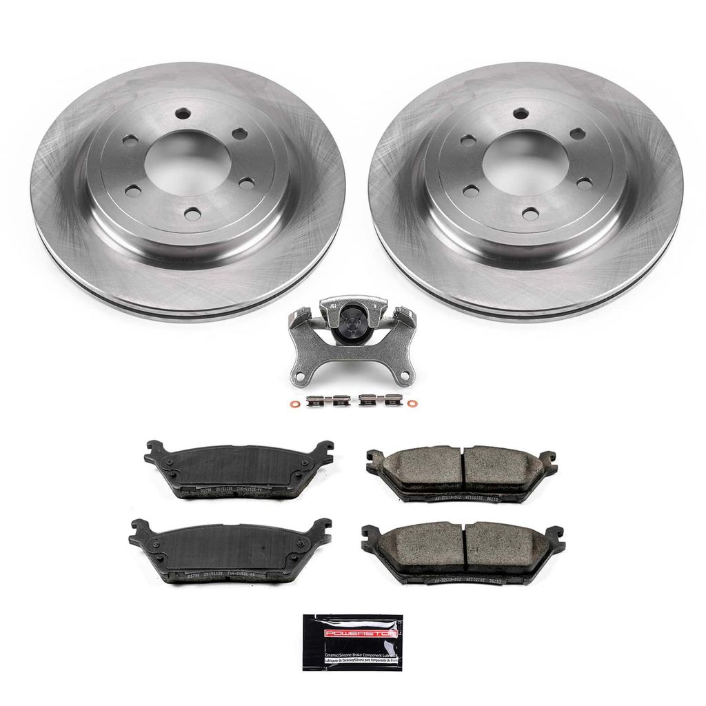 PowerStop KCOE8030 - OE Stock Replacement Low-Dust Ceramic Brake Pad, Rotor and Caliper Kit