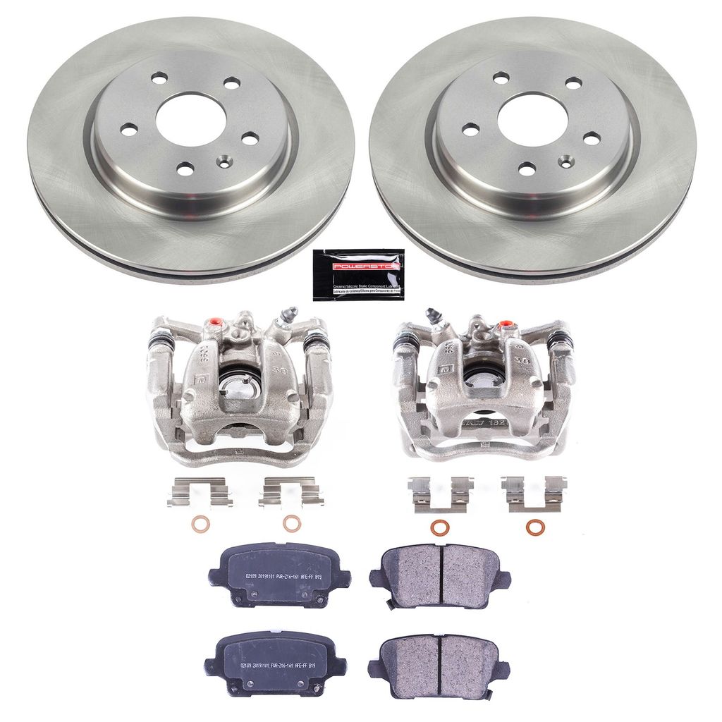 PowerStop KCOE8487 - OE Stock Replacement Brake Pad, Rotor and Caliper Kit