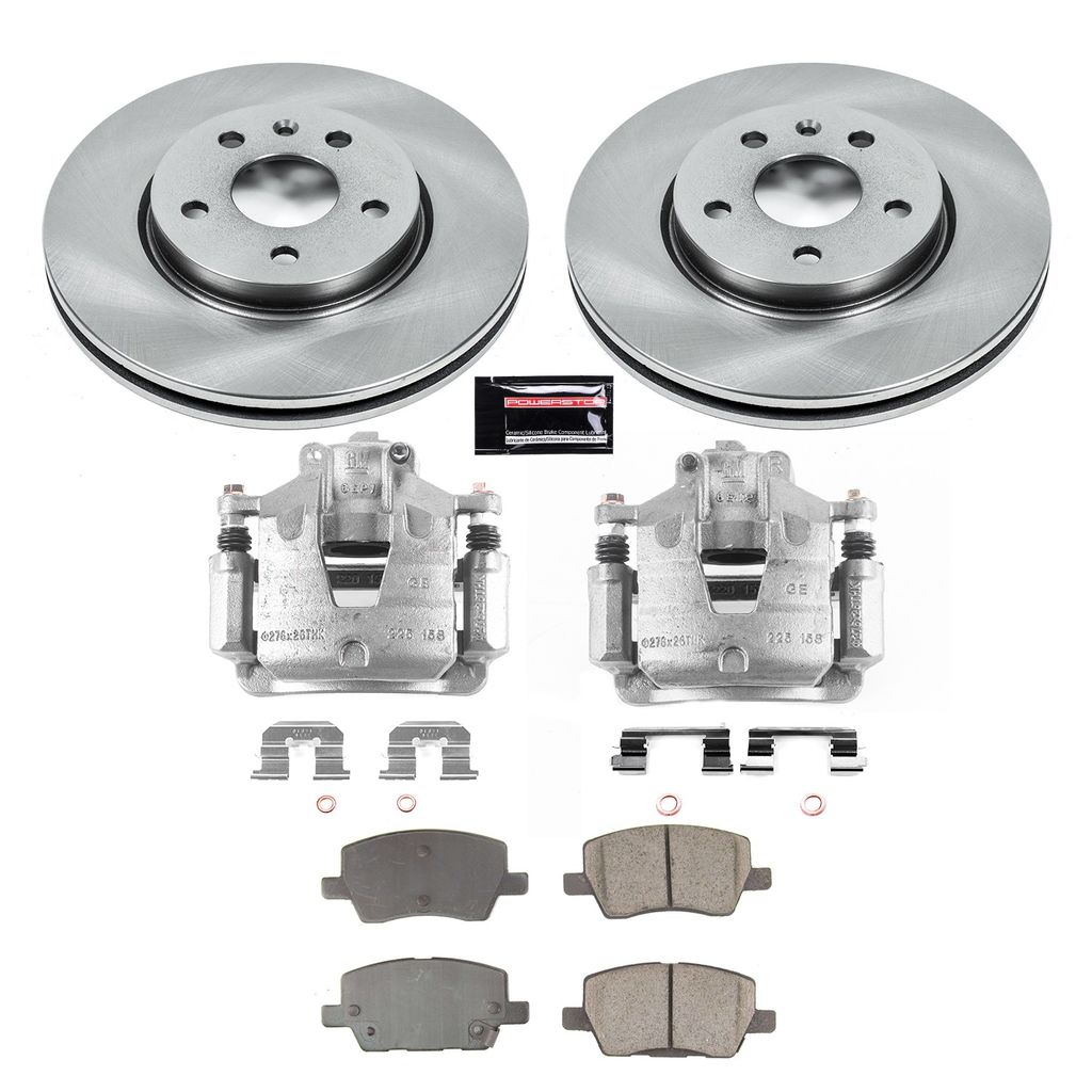 PowerStop KCOE8635 - OE Stock Replacement Brake Pad, Rotor and Caliper Kit