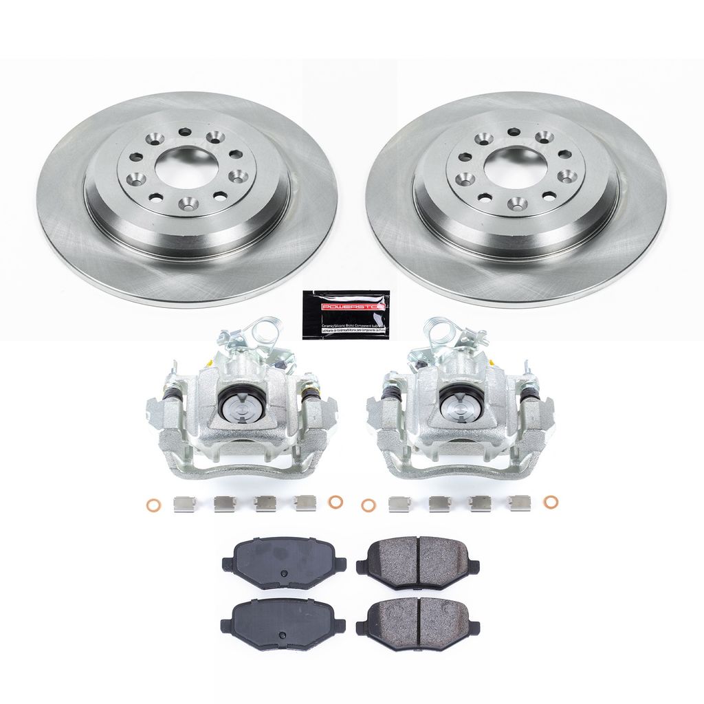 PowerStop KCOE8846 - OE Stock Replacement Brake Pad, Rotor and Caliper Kit
