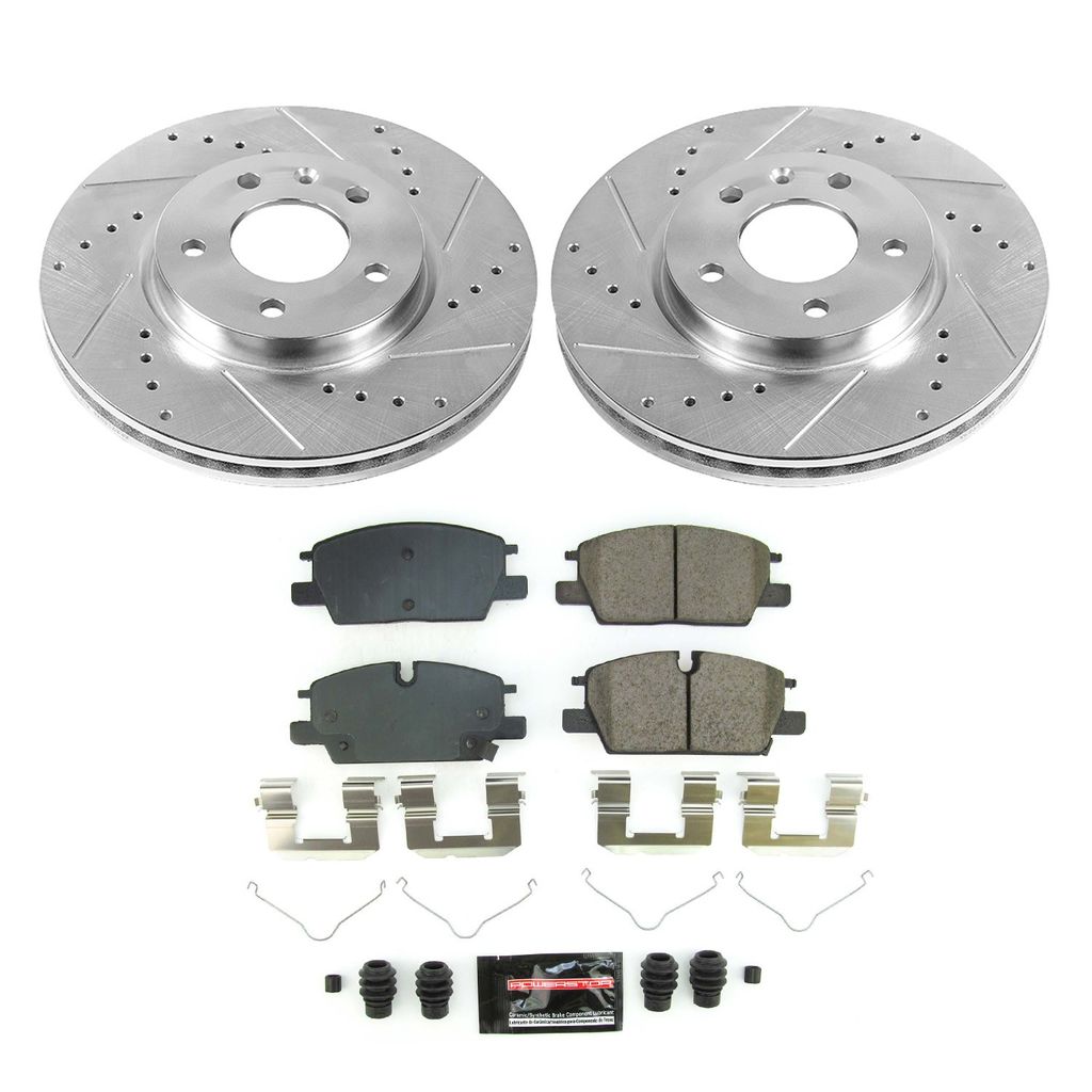 PowerStop K8738 - Z23 Daily Driver Carbon-Fiber Ceramic Brake Pad and Drilled & Slotted Rotor Kit