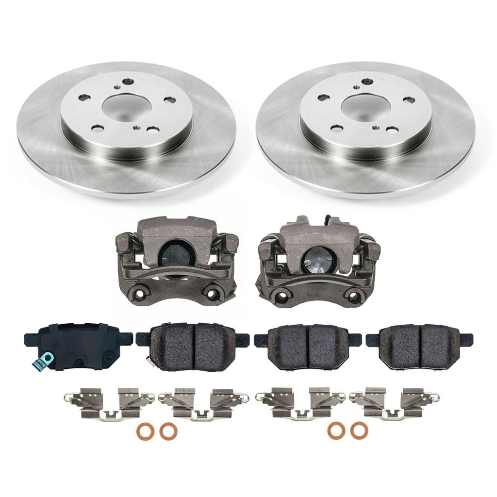 PowerStop KCOE4737A - OE Stock Replacement Low-Dust Ceramic Brake Pad, Rotor and Caliper Kit