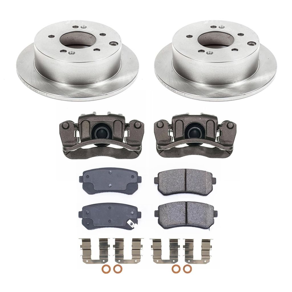 PowerStop KCOE5915 - OE Stock Replacement Low-Dust Ceramic Brake Pad, Rotor and Caliper Kit