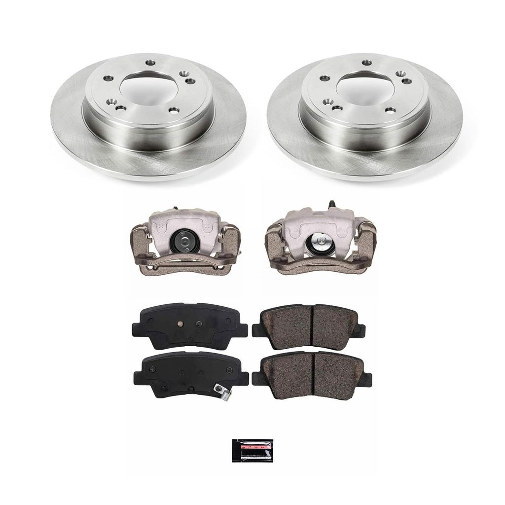 PowerStop KCOE6502 - OE Stock Replacement Low-Dust Ceramic Brake Pad, Rotor and Caliper Kit