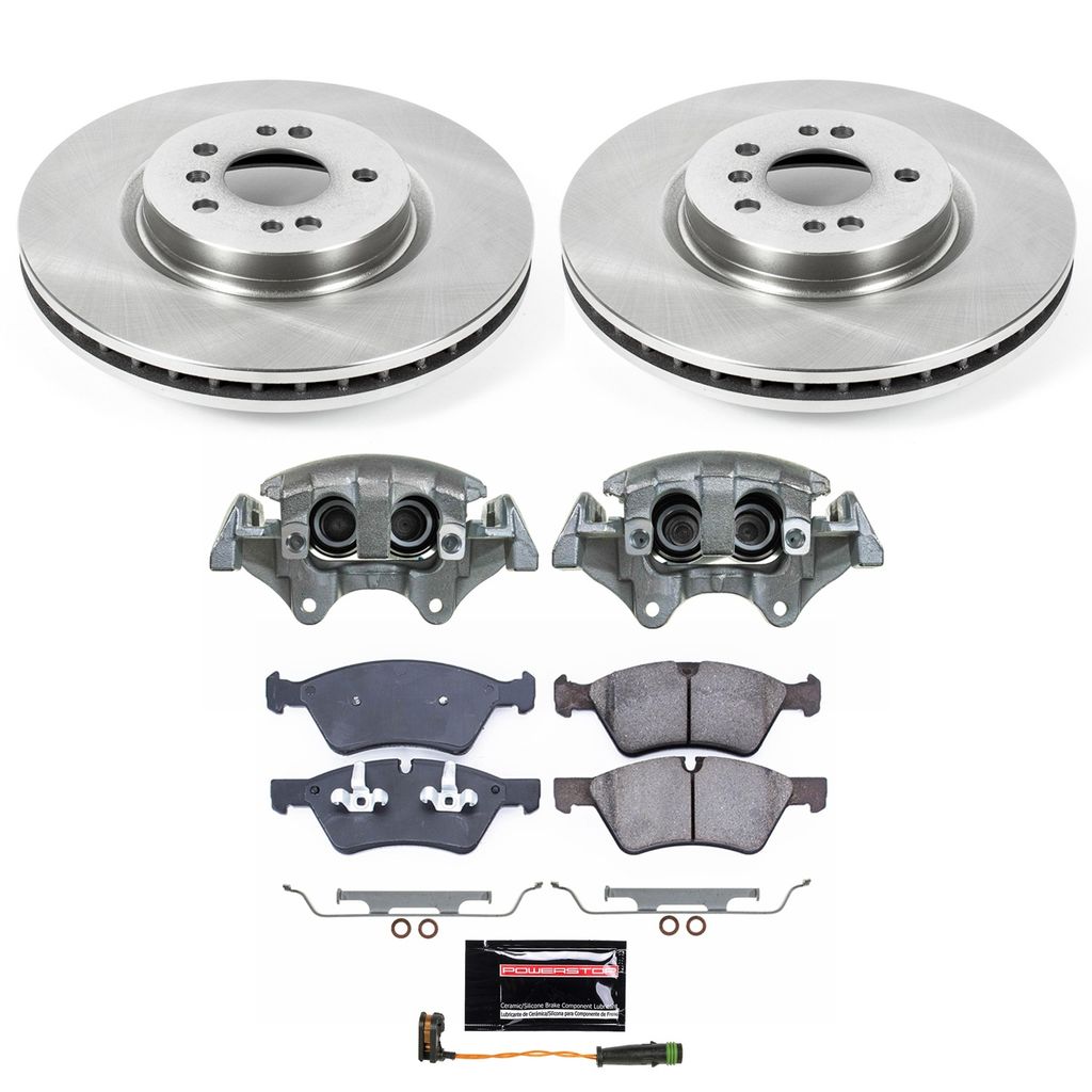 PowerStop KCOE6709 - OE Stock Replacement Low-Dust Ceramic Brake Pad, Rotor and Caliper Kit