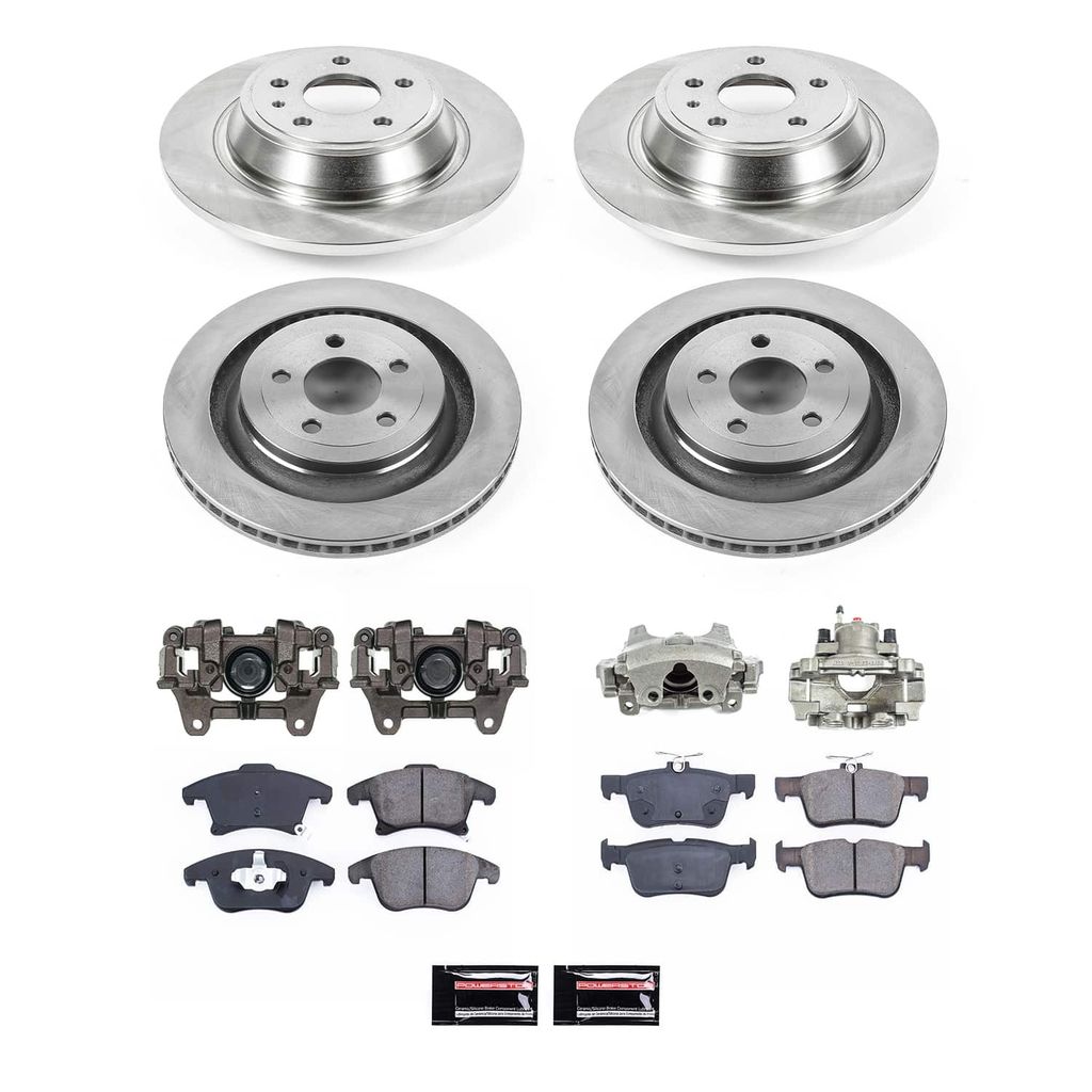 PowerStop KCOE6817B - OE Stock Replacement Low-Dust Ceramic Brake Pad, Rotor and Caliper Kit