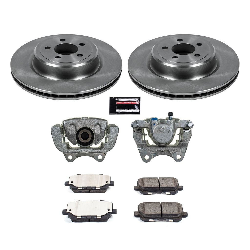 PowerStop KCOE7052 - OE Stock Replacement Low-Dust Ceramic Brake Pad, Rotor and Caliper Kit