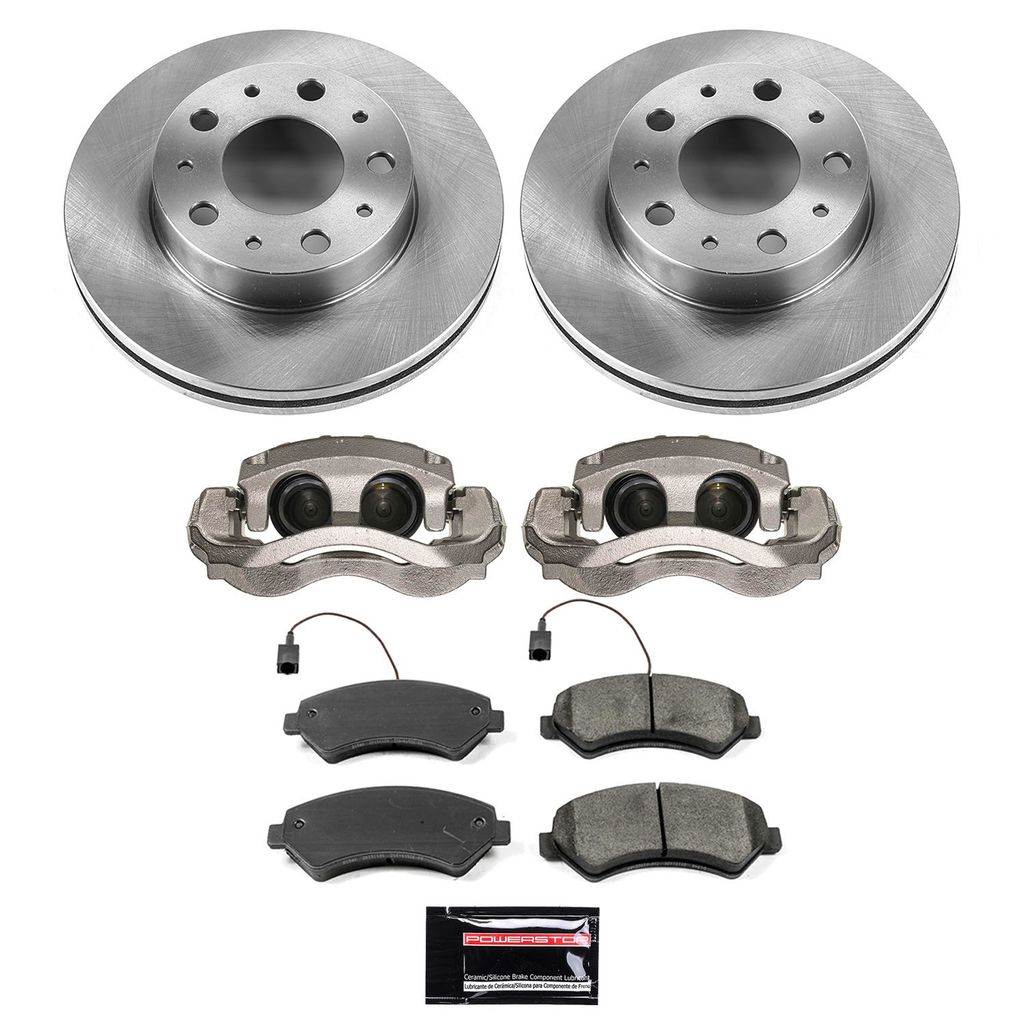 PowerStop KCOE7303 - OE Stock Replacement Low-Dust Ceramic Brake Pad, Rotor and Caliper Kit