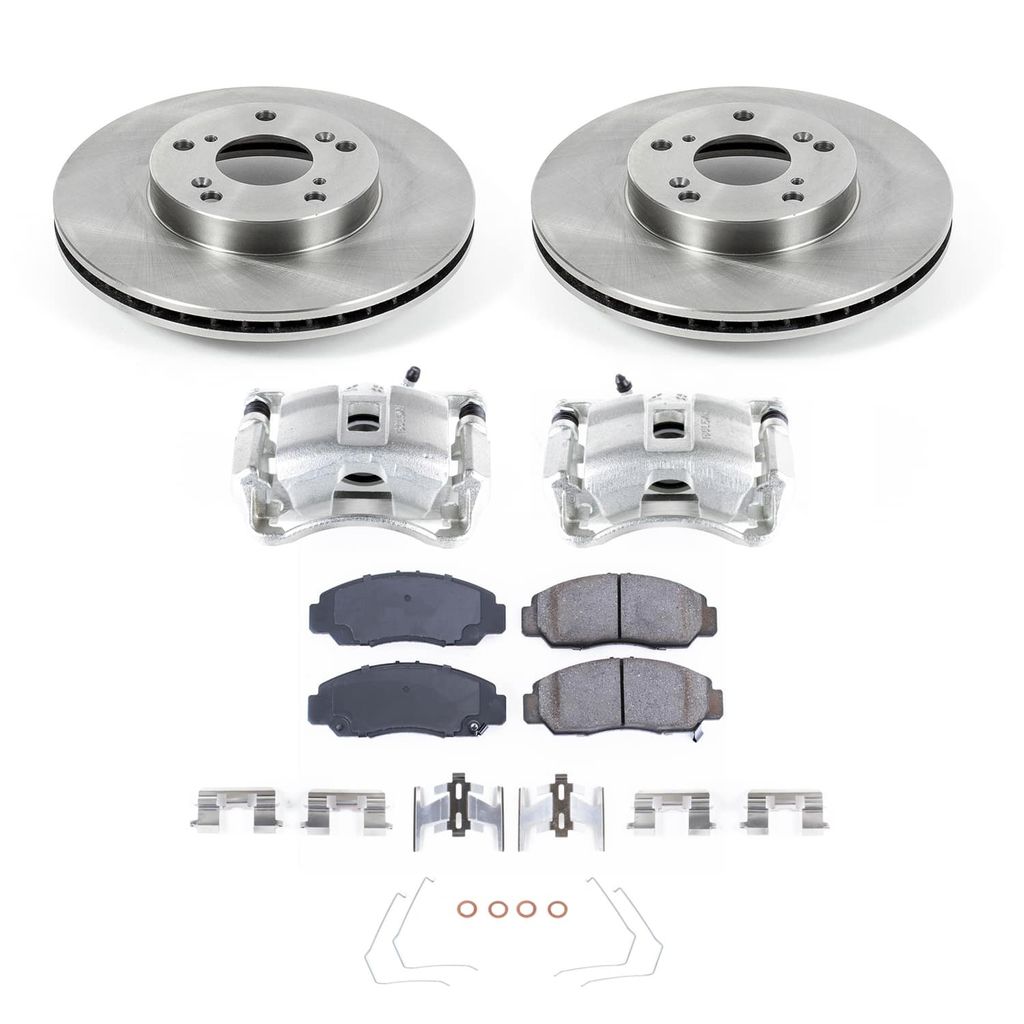PowerStop KCOE9109 - OE Stock Replacement Low-Dust Ceramic Brake Pad, Rotor and Caliper Kit