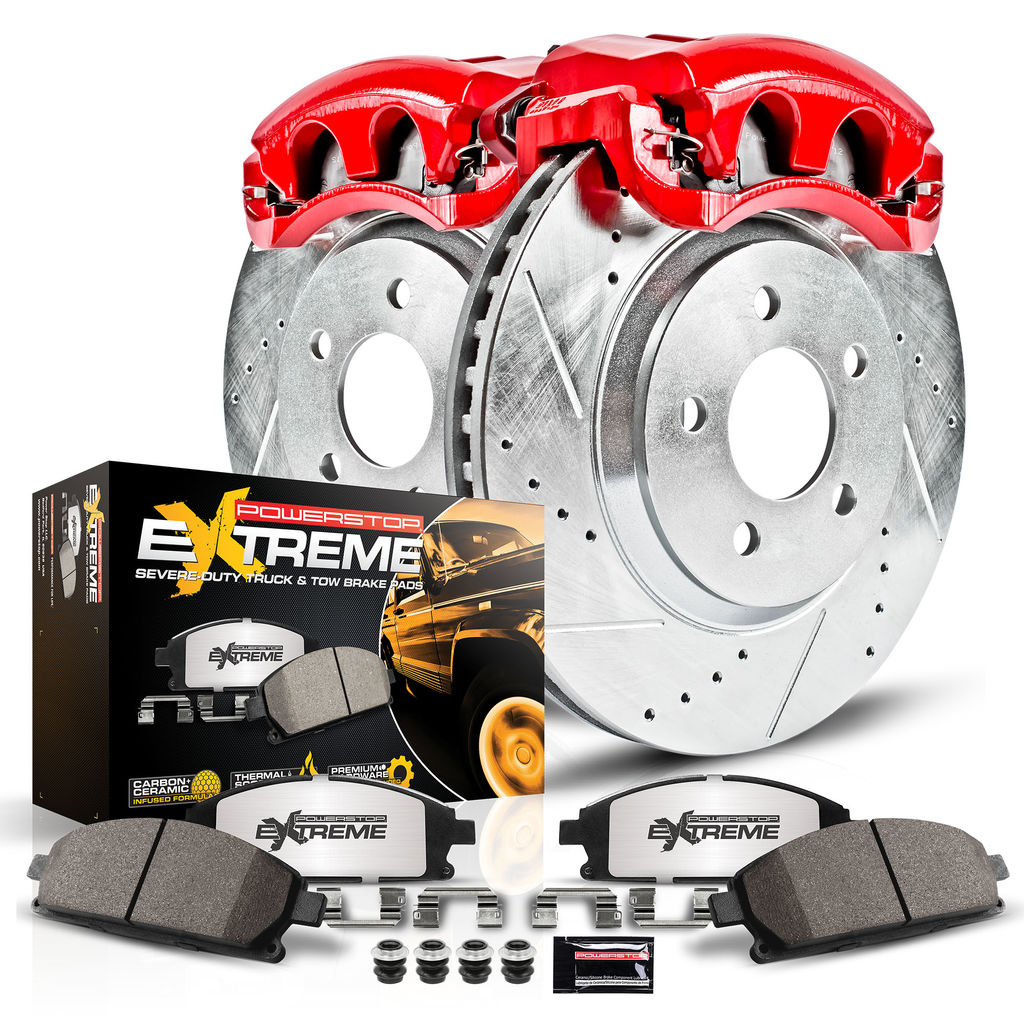 PowerStop KC2138-36 - Z36 Truck and SUV Ceramic Brake Pad, Drilled & Slotted Rotor, and Caliper Kit