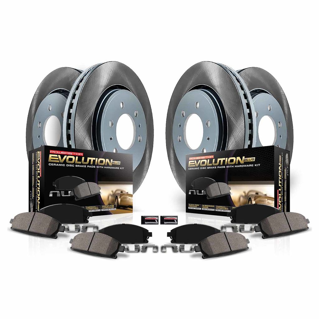 PowerStop SC2005 - Semi-Coated Rotor and Low-Dust Ceramic Brake Pad Kit