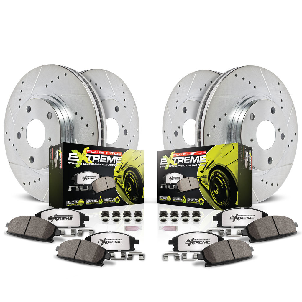 PowerStop K4512-26 - Z26 Street Performance Ceramic Brake Pad and Drilled & Slotted Rotor Kit