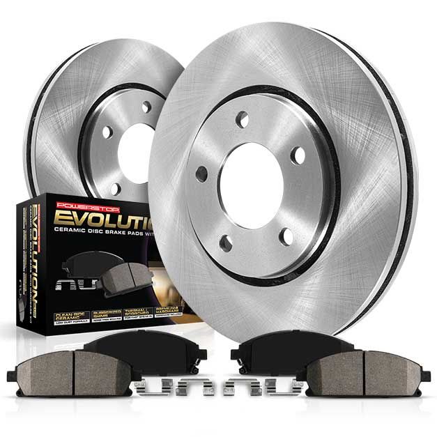 PowerStop KOE9254 - OE Stock Replacement Low-Dust Ceramic Brake Pad and Rotor Kit