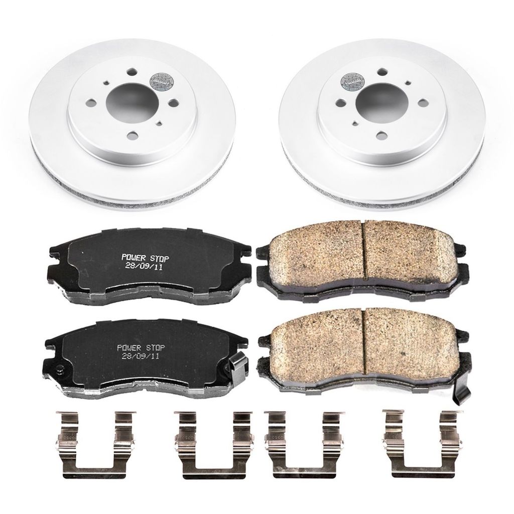 PowerStop CRK1214 - Z17 Geomet Coated Rotor and Low Dust Brake Pad Kit