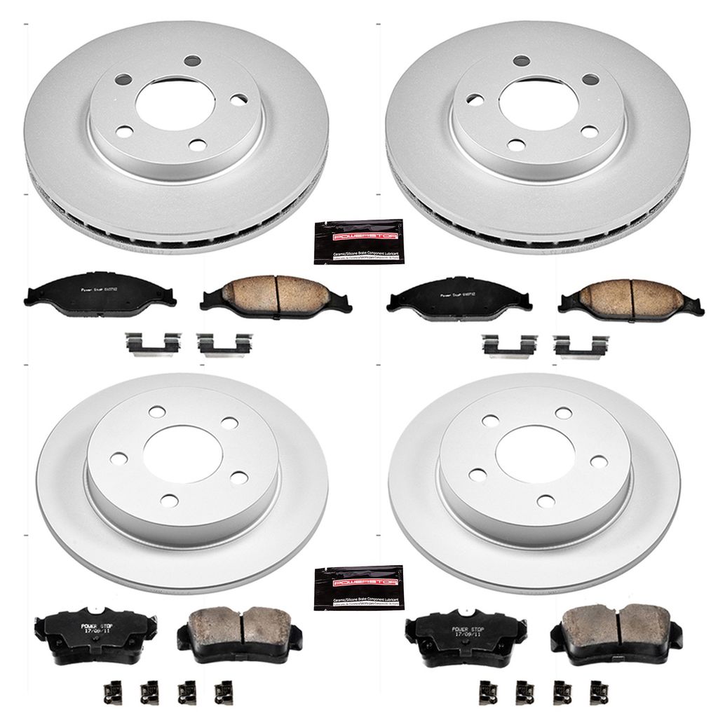 PowerStop CRK1302 - Z17 Geomet Coated Rotor and Low Dust Brake Pad Kit
