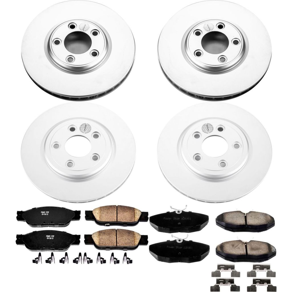 PowerStop CRK1355 - Z17 Geomet Coated Rotor and Low Dust Brake Pad Kit